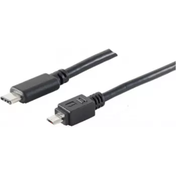 USB Cable S/CONN 77145-1.8 USB 2.0 1.8m USB C Micro-USB B Black