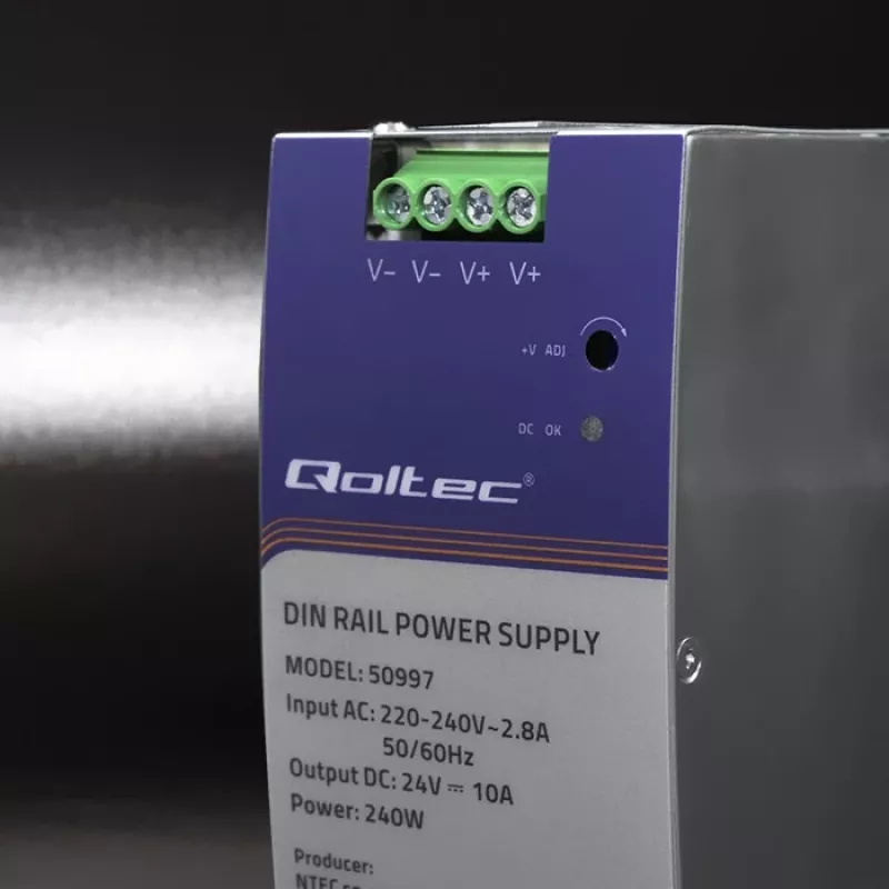 DIN rail power supply QOLTEC 50997 240W 24V 10A