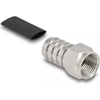 F crimp connector for RG-59 coaxial cable DELOCK 91778 with heat-shrink sleeve