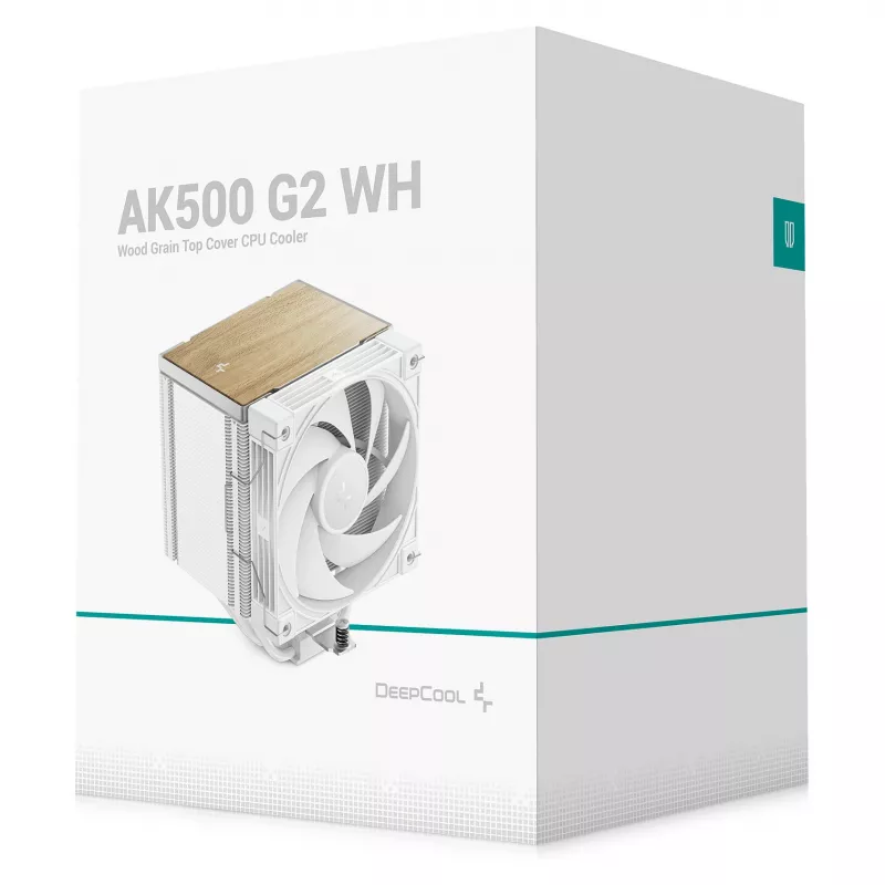 Processor air cooler DeepCool AK500 G2 WH, 120 mm fan, max air pressure 3.33 mmH2O, 117×129×159 mm, white