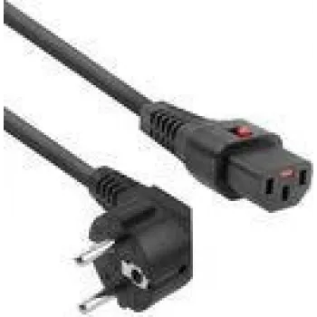 ACT Powercord CEE 7/7 male (angled) - C13 IEC Lock black 3 m, EL234S