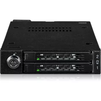 Drive bay adapter frame icy dock MB092VK-B for 2 x 6.3 cm U.2 / U.3 NVMe SSDs to 3.5 inch bay (black)