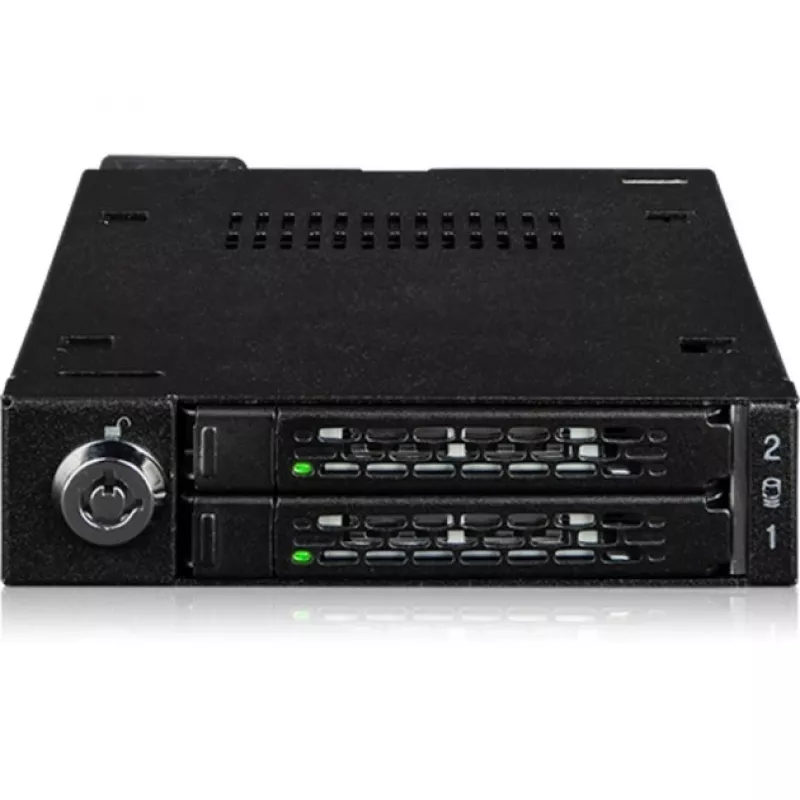 Drive bay adapter frame icy dock MB092VK-B for 2 x 6.3 cm U.2 / U.3 NVMe SSDs to 3.5 inch bay (black)