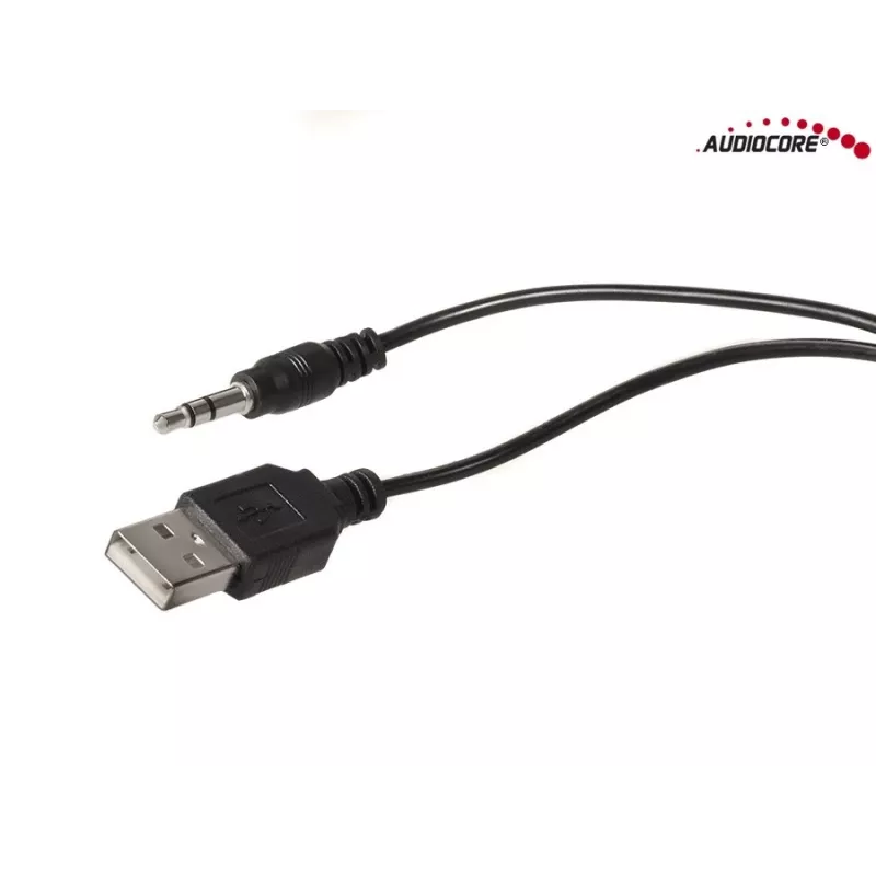 2-way PC Speaker Audiocore AC870 B — 3 W RMS, wired USB power, 3.5 mm input, 2.0 channels