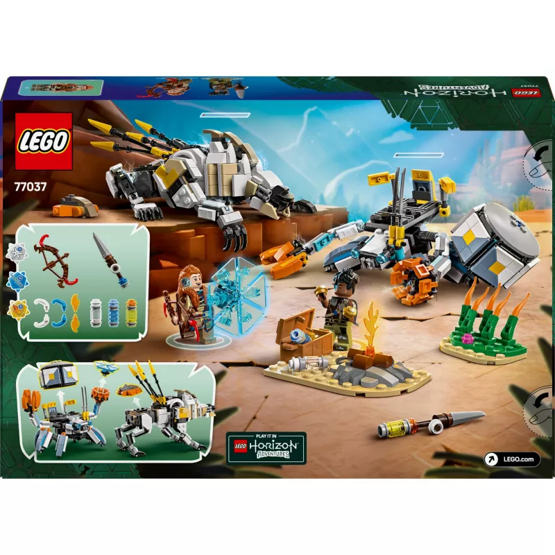 LEGO set Horizon Adventures 77037 – Aloy and Varl vs Shell-Walker and Sawtooth, 768 pieces, 2 minifigures