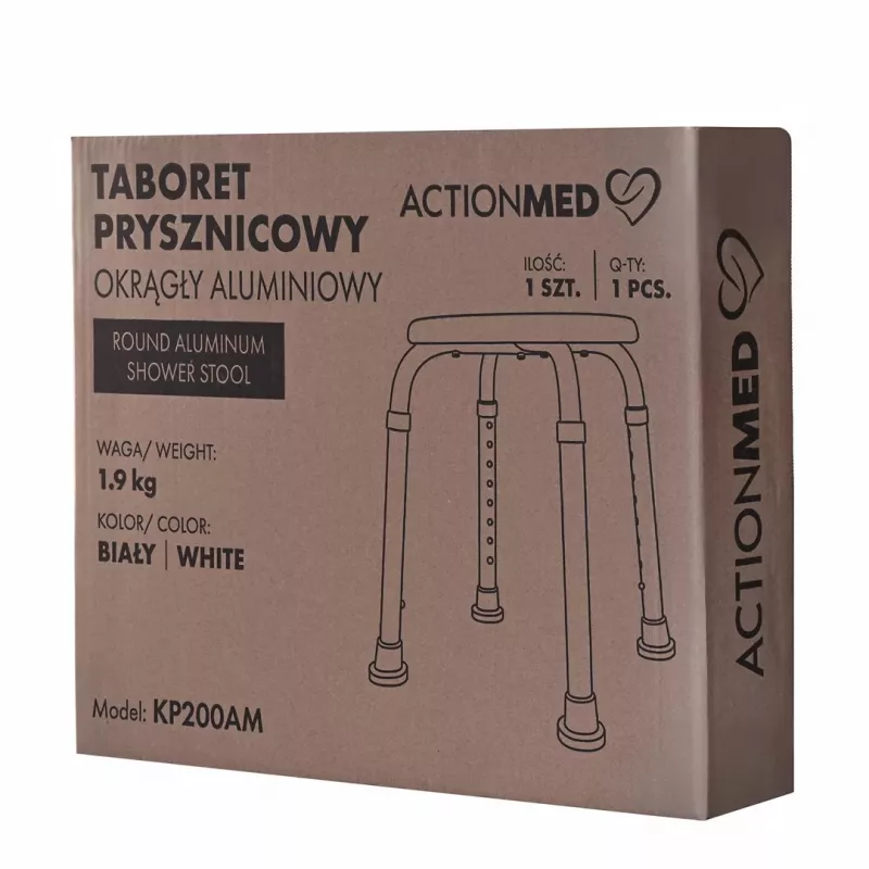Round aluminium shower stool