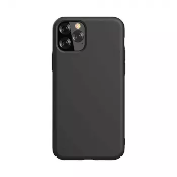 Silicone Case Devia Nature Series for iPhone 12 Pro Max — black, soft-touch protective cover