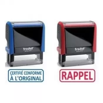 Text Stamp trodat X‑Print 4912 CERTIFIE CONFORME A — pre-inked text stamp, 49 x 12 mm impression