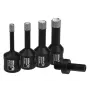 Hole saw set Dedra DED1592SZ01 — diamond cutting cups 6, 8, 10, 12 mm with adapter