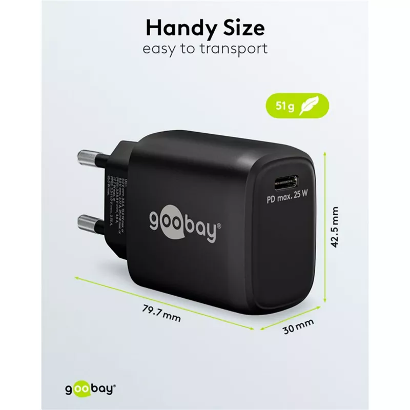 Goobay 65367 Charger Indoor AC for Laptop Smartphone Tablet Black