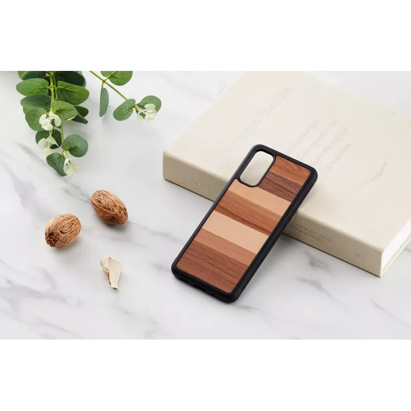 Phone case man and wood Galaxy S20 black — protective back cover for Samsung Galaxy S20