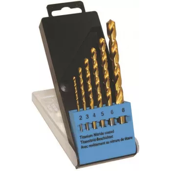 Drill Bit Set c.k tools T3293 — HSS TiN coated, 6-piece, DIN 338
