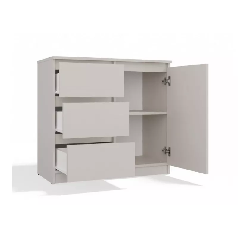 CHEST OF DRAWERS 1 DOOR 3 DRAWERS COLOUR CASHMERE