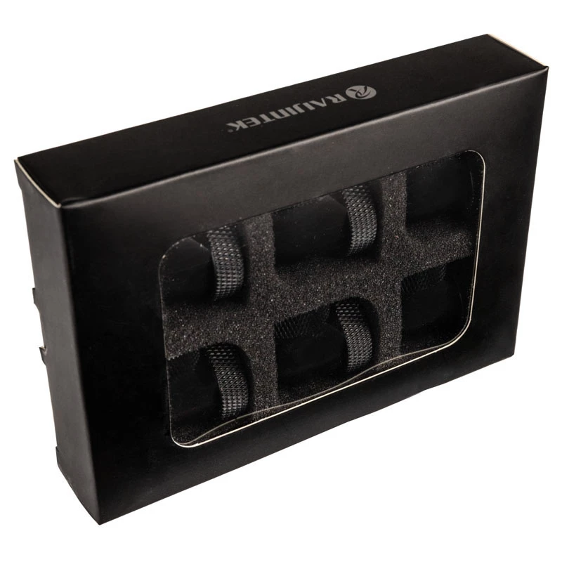 RAIJINTEK Pelias black fan accessory pack — 6 pieces