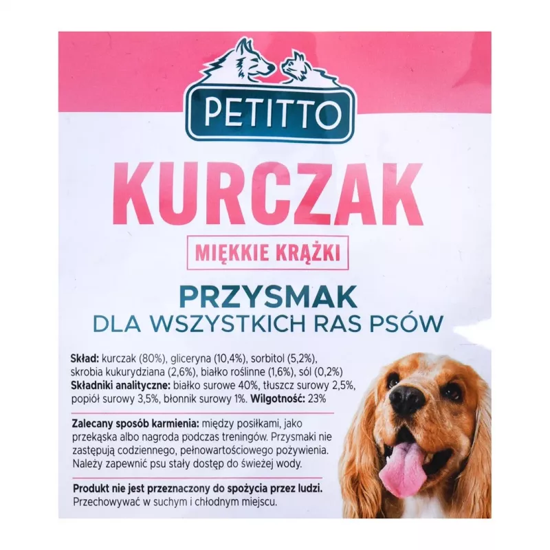 Dog treats PETITTO Soft chicken rings 500 g — soft chicken snack, 500 g pack, protein 40%, moisture 23%