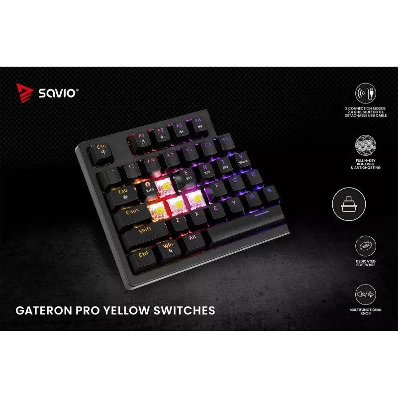 Savio Phenix SAVGK-RED Keyboard Gaming USB RF Wireless Bluetooth QWERTY