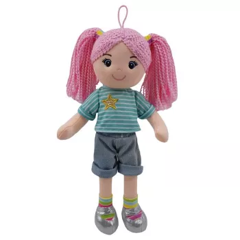 Soft rag doll TULILO Kaja, 35 cm, fabric body, stitched features