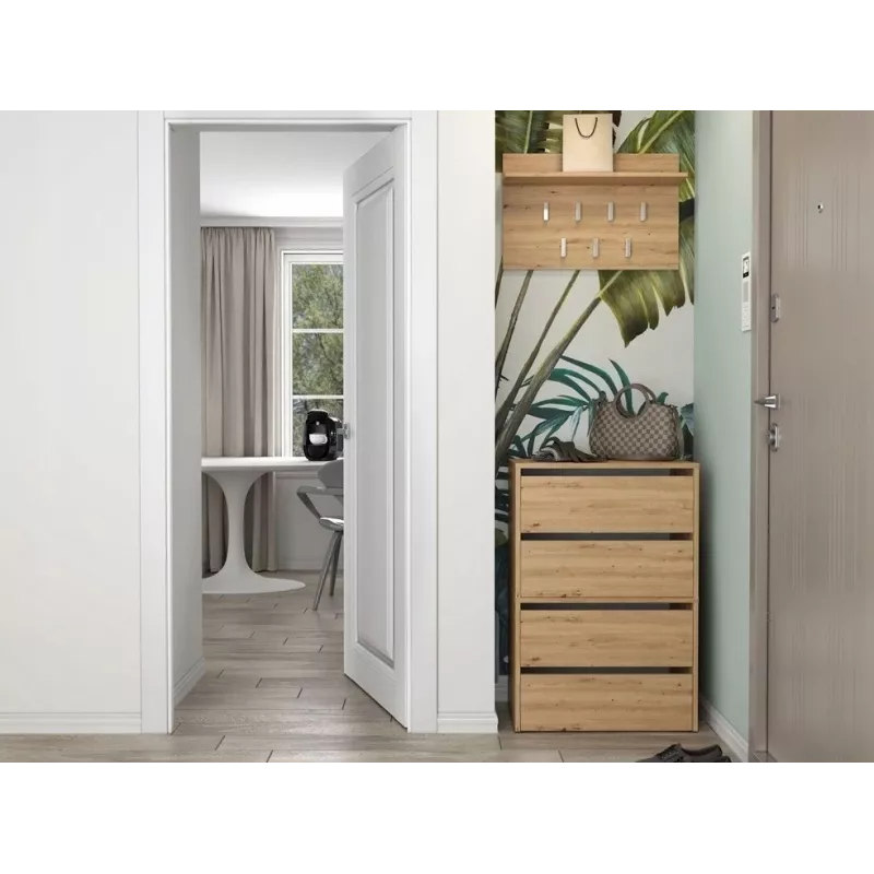 Shoe cabinet top e shop MODO X2 Oak Artisan, closed 4 doors, 4 shelves, 600×880×360 mm, particle board