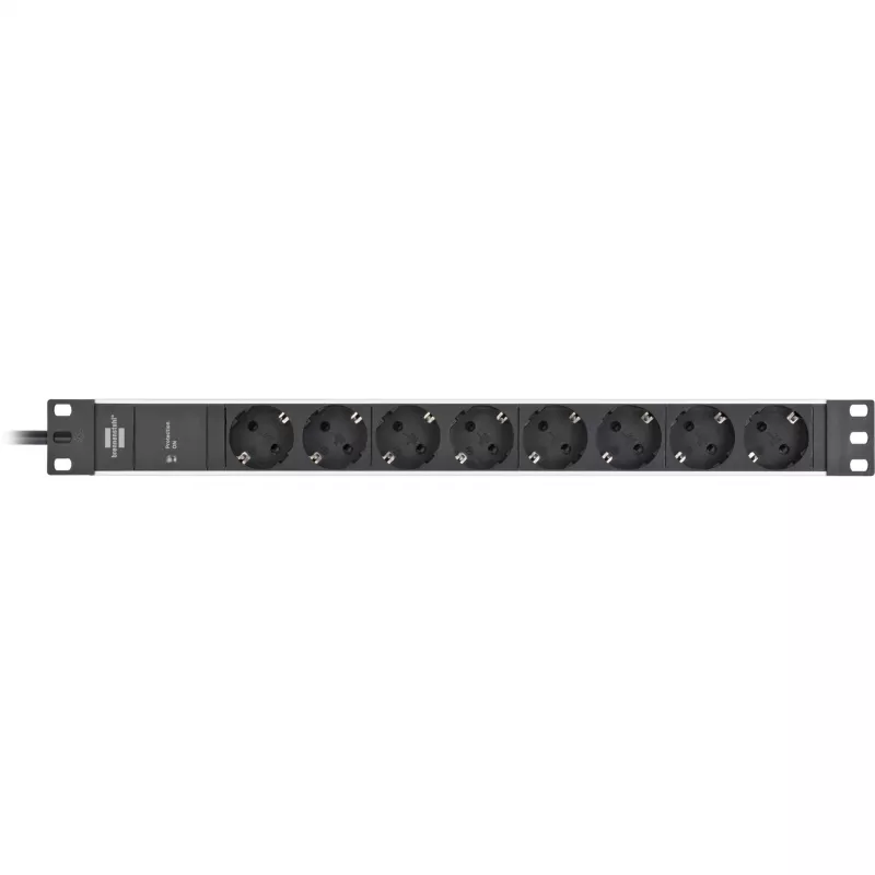 Brennenstuhl 1390007308 - 2 m - 8 AC-Outputs - Indoor - IP20 - Aluminium - Plastic - Black - Silver