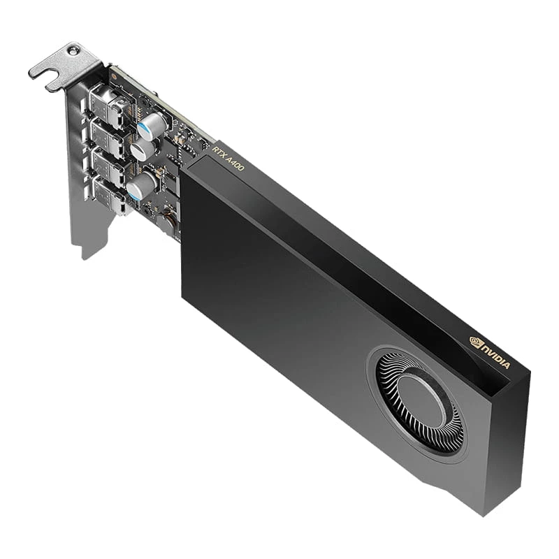Graphics card PNY NVIDIA RTX A400, 4 GB GDDR6, 64-bit, PCIe 4.0 x8, 4x DisplayPort 1.4a, active cooling