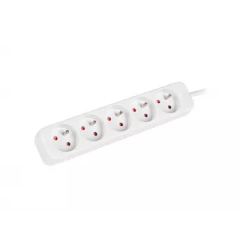 LANBERG PS0-05E-0150-W 1.5M White 5X 230V Lanter EXTENSION PL. CABLE FROM FULL COPPER