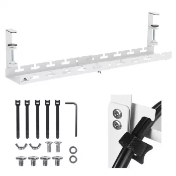 Maclean under-desk cable organizer, max. load 5kg, max. 728mm, white, MC-103 W