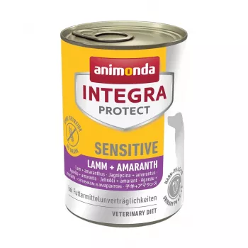Wet dog food animonda INTEGRA Protect Lamb + Amaranth 400 g — adult dogs, hypoallergenic, soy- and gluten-free