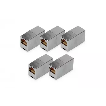 RJ45 Modular Coupler Digitus DN-93901-5 5 pieces Gold Plated Silver
