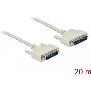 Serial cable DELOCK 84539, D‑Sub 25‑pin to D‑Sub 25‑pin, beige, 20 m