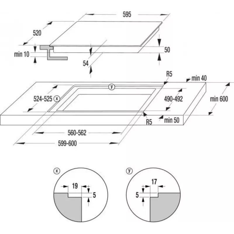 Gorenje GI6432BCWF Black Built-in 60 cm Zone induction hob 4 zone(s)