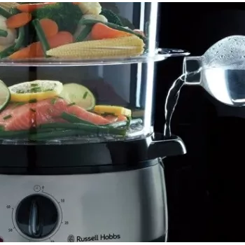 Steam cooker Russell Hobbs 19270-56, 3 baskets, 9 L total, 800 W, stainless steel