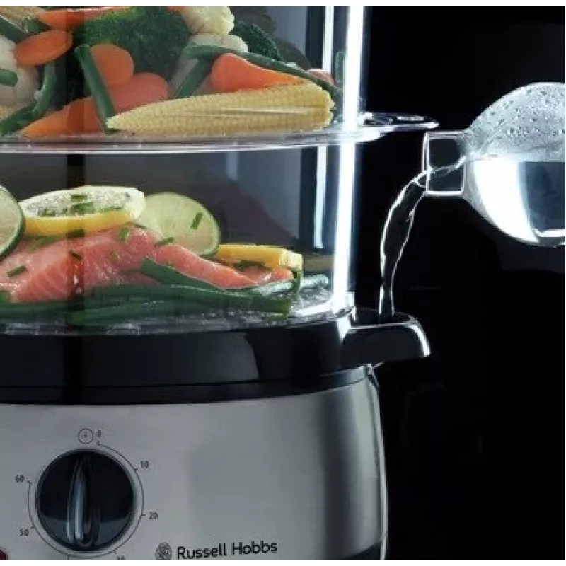 Steam cooker Russell Hobbs 19270-56, 3 baskets, 9 L total, 800 W, stainless steel