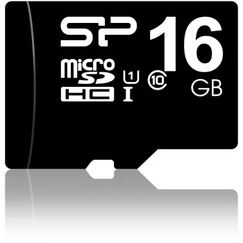MicroSDHC memory card Silicon Power 16GB Class 10 UHS-I U1 40 MB/s, waterproof, black