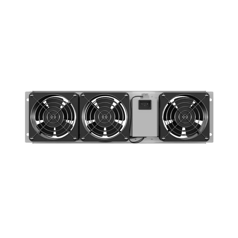 Ventilation panel vertical 19 inches for rack cabinet, 3 fans, 230V, grey