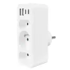Power splitter MACLEAN MCE248 F/W — 3 AC sockets (1×16A, 2×6A) + 4×USB (2×A, 2×C PD 20W), EU plug, white