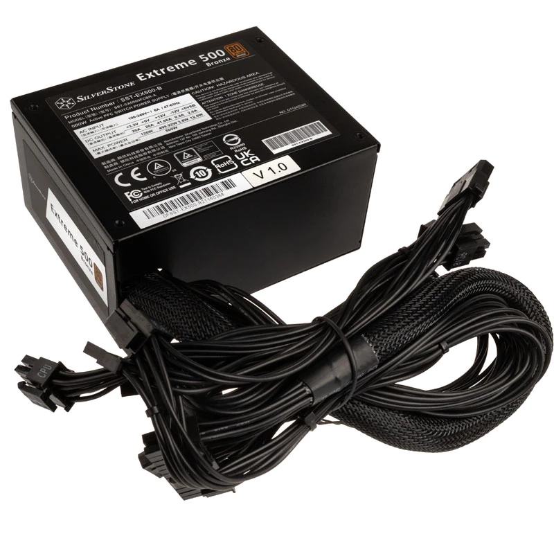 500 Watt SST-EX500-B Extreme SFX Power Supply 80 PLUS Bronze - PC-/Server Power Supply - SFX (SST-EX500-B)