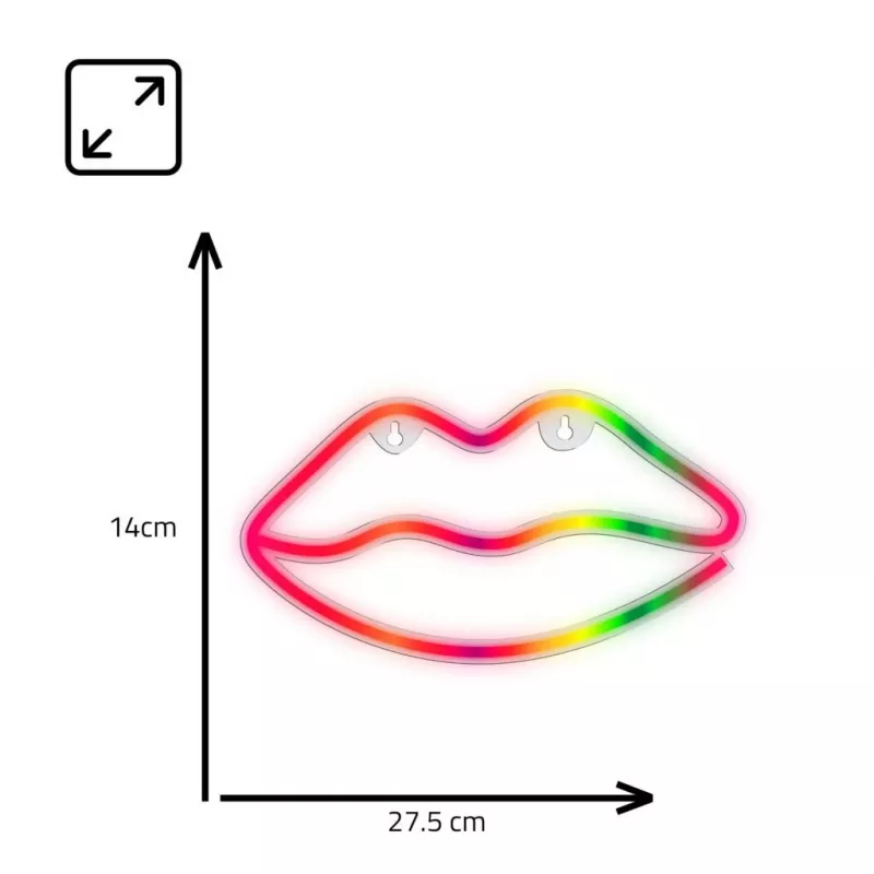 Neon lights MANTA SNL61RGB LIPS RGB color changing decorative sign, model SNL61RGB