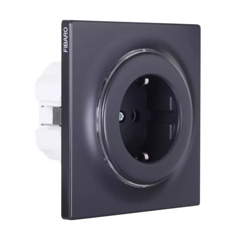 Socket outlet Type F Fibaro FGWSONF-011-8, 1 socket, 110–230V, 50/60Hz, black