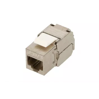 Extralink Keystone CAT6A STP RJ45 angled metallic keystone jack, single-port