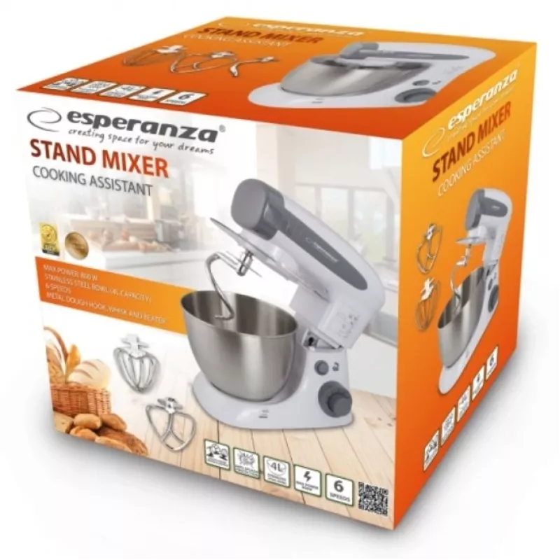 Esperanza EKM024 Cooking Assistant Stand Mixer, 800 W, 4 L