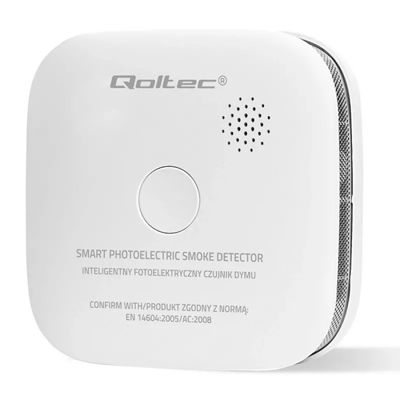 Wireless smoke detector QOLTEC model 52653 with 85 dB battery alarm