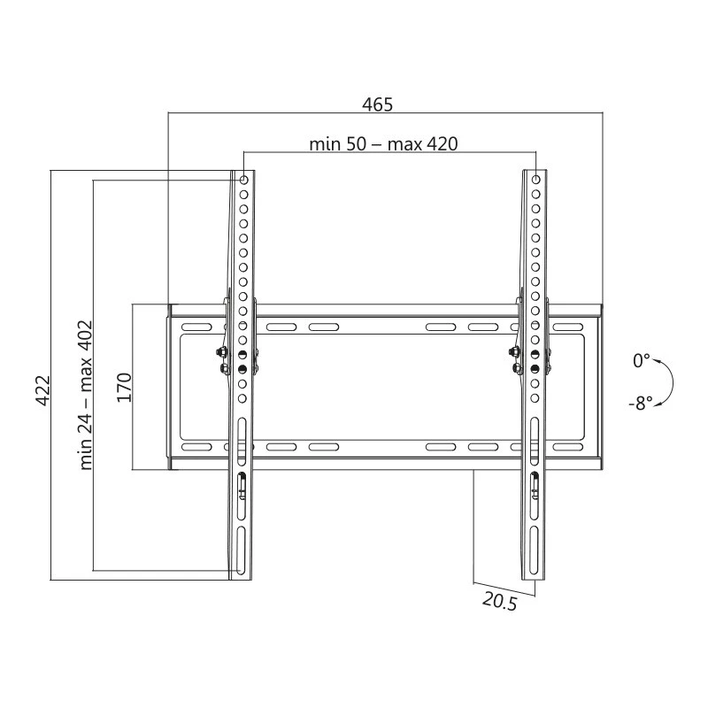 TV wall mount, tilt, VESA, 32-55, max. 35kg