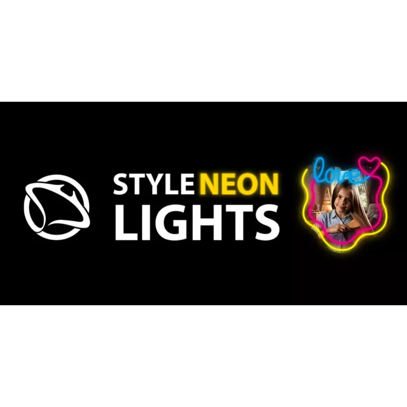 LED neon mirror light MANTA MASNL131MT – 'LOVE' design, built-in LED neon illumination