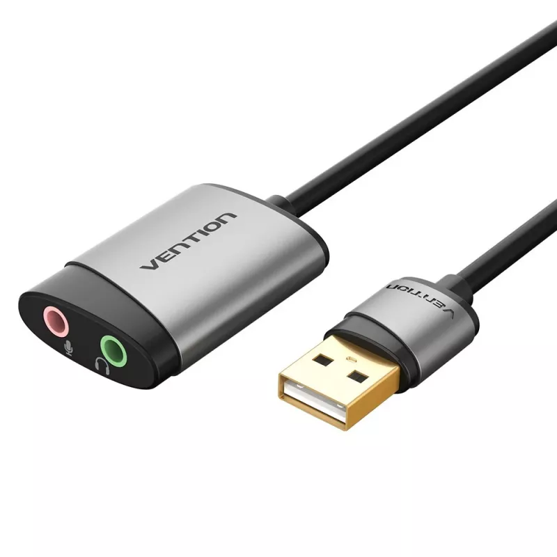 Vention USB External Sound Card 0.15M Gray Metal Type