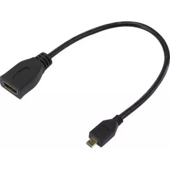 SpeaKa Professional HDMI Adapter [1x HDMI-Plug D Micro - 1x HDMI-Socket] Black Gold-Plated Plug Contacts (SP-7870588)