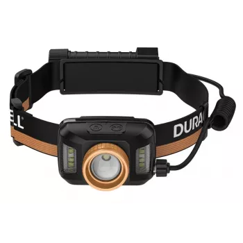Headlamp Duracell DH1500R — black/orange, rechargeable hands-free light