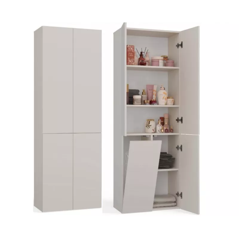 Bathroom Cabinet Nel DD 1K Basket Casmere Colour Long Doors