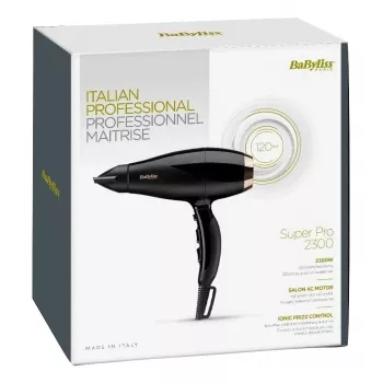 Hair Dryer BABYLISS Super Pro 2300, 2300 W, AC motor, 2 speeds, 3 heat levels, ionic, cool shot, ceramic, 120 m³/h