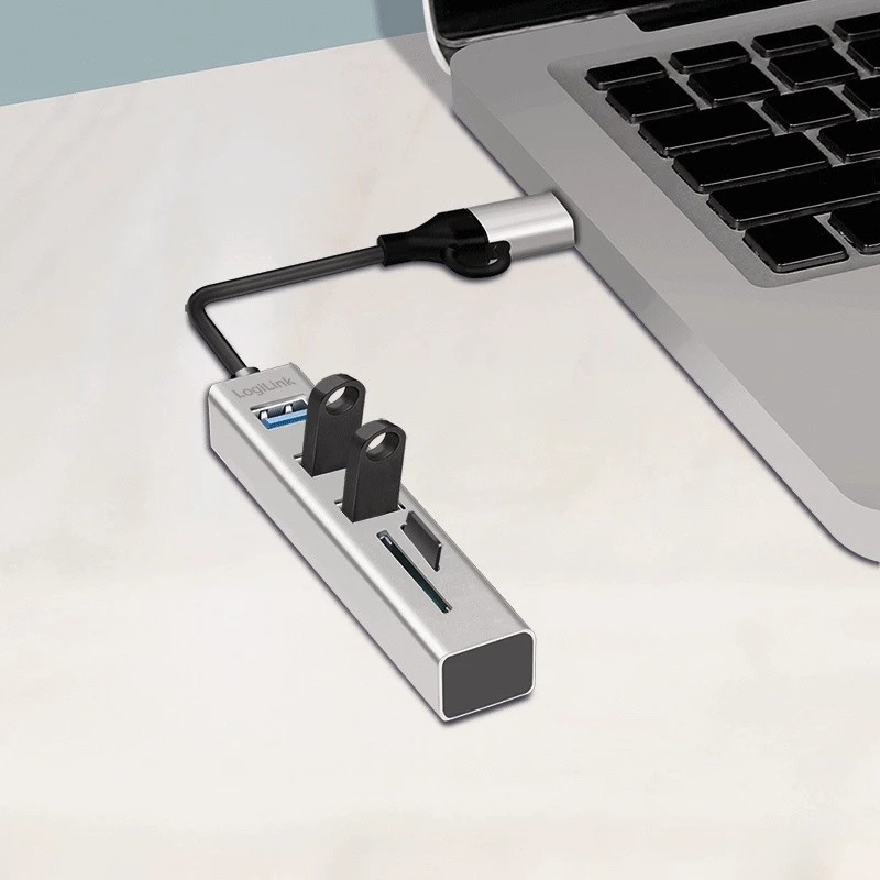 USB3.0 hub USB-A, SD/mic roSD slot, 2in1