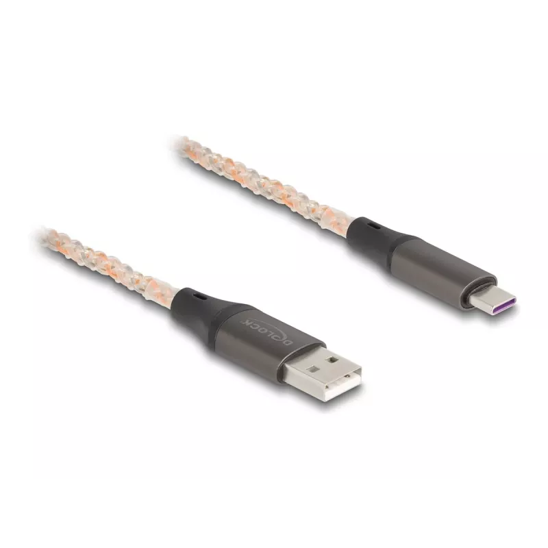 DeLOCK USB 2.0 Cable Type-A to USB Type-C RGB 1m